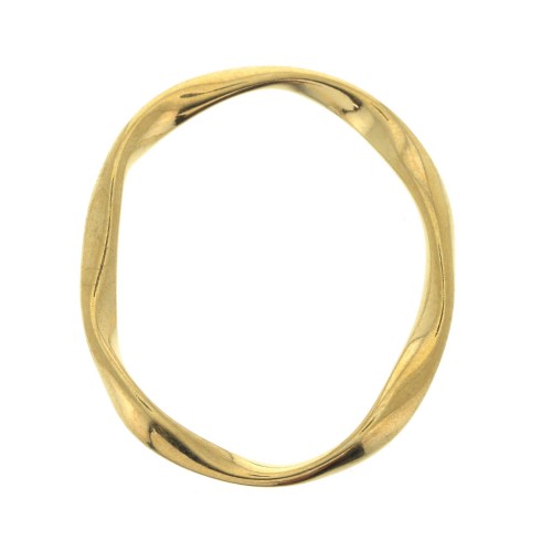 Twisted oval ring 33x27 mm for DIY jewemry creation - fine Gold plated x1