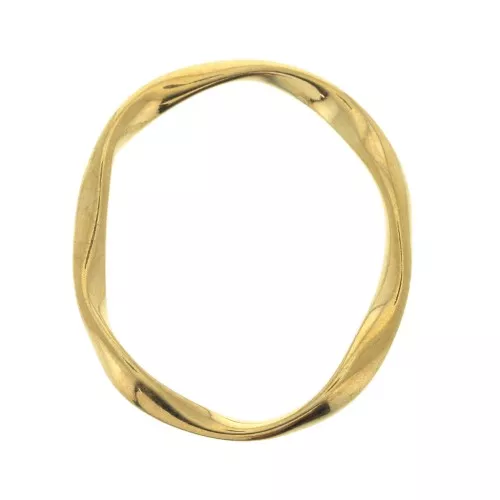 Twisted oval ring 33x27 mm for DIY jewemry creation - fine Gold plated x1