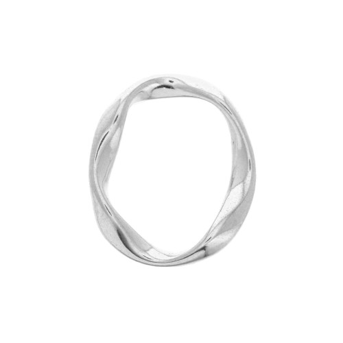 Twisted oval ring 25x20 mm for DIY jewemry creation - Antique Silver Plating x1