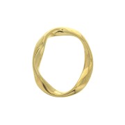 Twisted oval ring 25x20 mm for DIY jewemry creation - fine Gold plated x1|raw }}