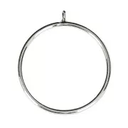 925 Sterling Silver fine ring for half-drilled bead 6 / 8 and 10 mm - Size 54 x1