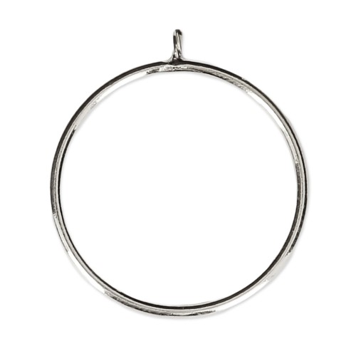 925 Sterling Silver fine ring for half-drilled bead 6 / 8 and 10 mm - Size 54 x1