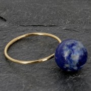 925 Sterling Silver fine ring for half-drilled bead 6 / 8 and 10 mm - Size 54 x1