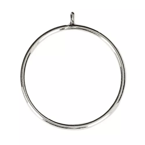 925 Sterling Silver fine ring for half-drilled bead 6 / 8 and 10 mm - Size 57 x1