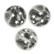 Crumbled star-spangled sequins 15mm Antique Silver tone x5|raw }}