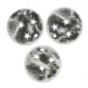 Crumbled star-spangled sequins 15mm Antique Silver tone x5