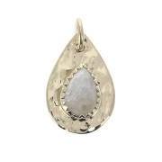 Charm with jump ring 17 mm Moonstone/ Gold Plated 3 microns x1|raw }}