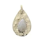 Charm with jump ring 17 mm Moonstone/ Gold Plated 3 microns x1