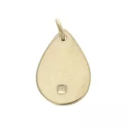 Charm with jump ring 17 mm Moonstone/ Gold Plated 3 microns x1