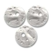 Crumbled sequins with hole 15mm Antique Silver tone x5|raw }}