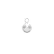 925 Sterling Silver 6 mm ball charm for DIY jewelry creation x1
