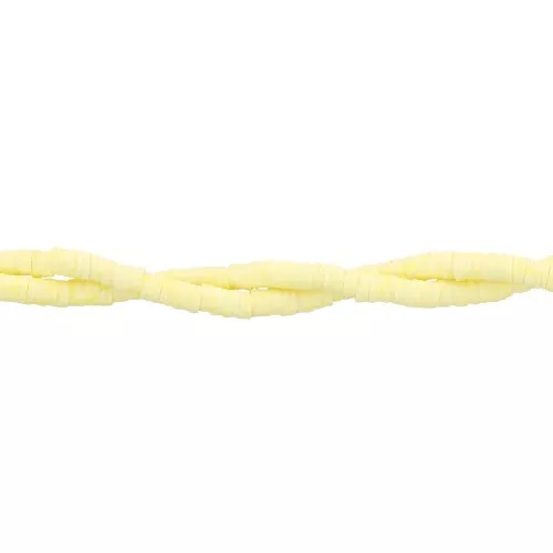 Heishi polymer clay rondelle beads 4x1 mm - Vanilla x43cm