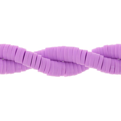 Heishi beads in polymer clay 4x1 mm Parme x45cm