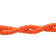 Heishi beads polymer clay rondelles 4x1 mm Dark Orange x39 cm