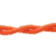 Heishi beads polymer clay rondelles 4x1 mm Dark Orange x39 cm