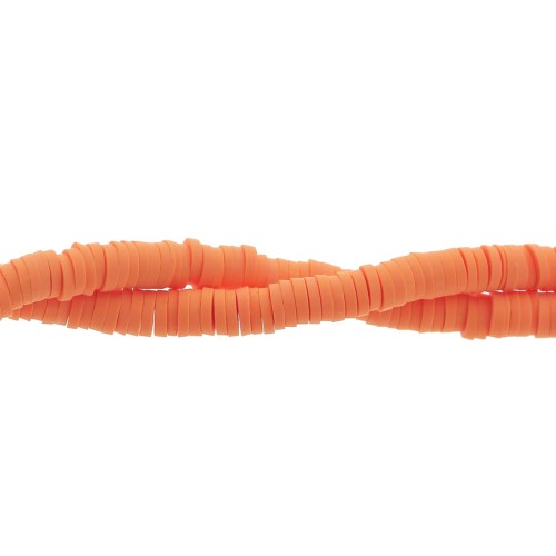 Heishi polymer clay rondelle beads 4x1 mm Salmon x39 cm