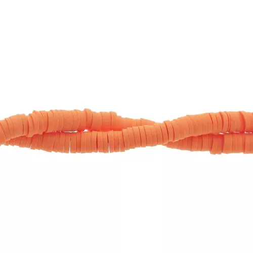Heishi polymer clay rondelle beads 4x1 mm Salmon x39 cm