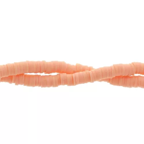 Heishi polymer clay rondelle beads 4x1 mm Light salmon x39 cm