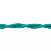 Heishi beads polymer clay rondelles 4x1 mm - Petrol green x44cm