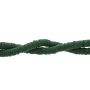 Heishi beads polymer clay rondelles 4x1 mm Fir green x39 cm