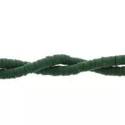 Heishi beads polymer clay rondelles 4x1 mm Fir green x39 cm