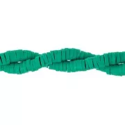 Heishi polymer clay rondelle beads 4.5x1 mm Emerald green x39 cm