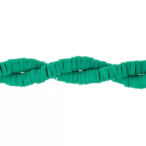 Heishi polymer clay rondelle beads 4.5x1 mm Emerald green x39 cm