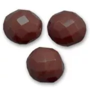 Fire Polished faceted round beads 12mm Opaque Chocolate x5
