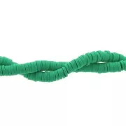 Rondelle beads Heishi polymer clay 4x1 mm Green x39 cm