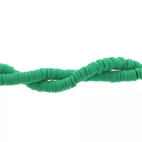 Rondelle beads Heishi polymer clay 4x1 mm Green x39 cm