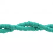Rondelle beads Heishi polymer clay 4x1 mm Turquoise Blue x44cm