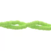 Heishi beads polymer clay rondelles 4x1 mm Lime green x39 cm