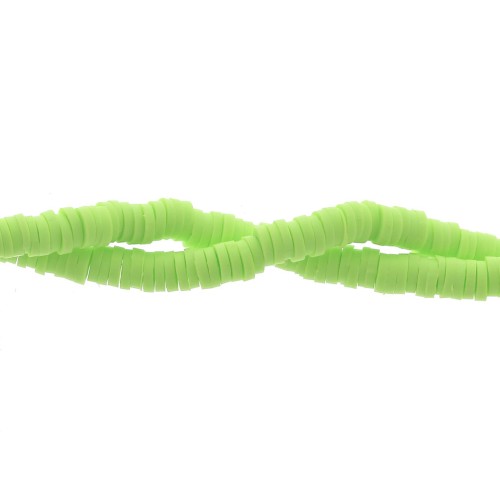 Heishi beads in polymer clay 4x1 mm Lime Green x39 cm