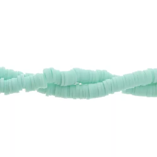 Heishi polymer clay rondelle beads 6x1 mm Mint x44 cm