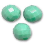 Fire Polished faceted round beads 10mm Green Turquoise x10