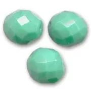 Fire Polished faceted round beads 10mm Green Turquoise x10