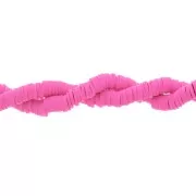 Heishi polymer clay rondelle beads 5x1 mm Bright pink x39 cm