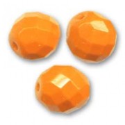 Fire Polished faceted round beads 10mm Tangerine x10