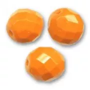 Fire Polished faceted round beads 10mm Tangerine x10