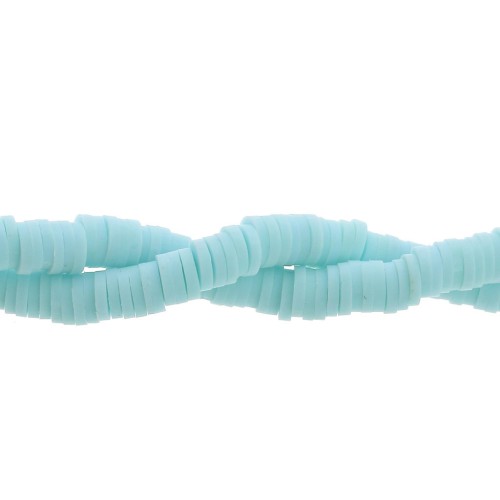 Heishi polymer clay rondelle beads 5x1 mm Light blue x39 cm