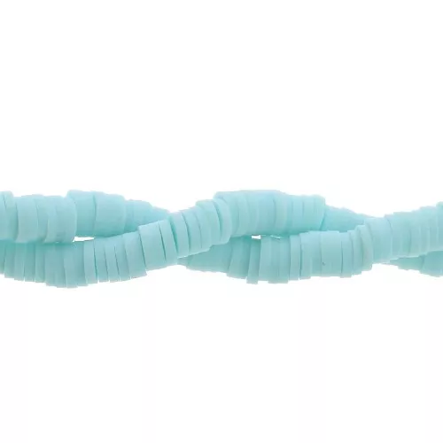 Heishi polymer clay rondelle beads 5x1 mm Light blue x39 cm