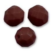 Fire Polished faceted round beads 8mm Opaque Chocolate x20