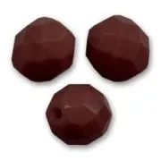 Fire Polished faceted round beads 8mm Opaque Chocolate x20