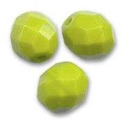 Fire Polished faceted round beads 8mm Opaque Olive x20