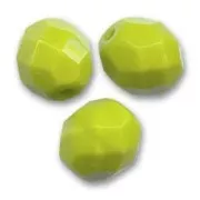 Fire Polished faceted round beads 8mm Opaque Olive x20