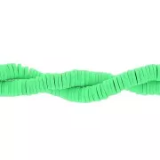Heishi polymer clay rondelle beads 5x1 mm Light green x39 cm