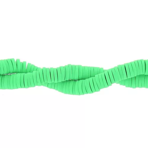 Heishi polymer clay rondelle beads 5x1 mm Light green x39 cm