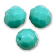 Fire Polished faceted round beads 8mm Green Turquoise x20