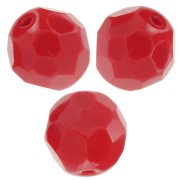 Fire Polished faceted round beads 8mm Opaque Red x20