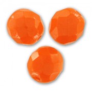 Fire Polished faceted round beads 8mm Tangerine x20